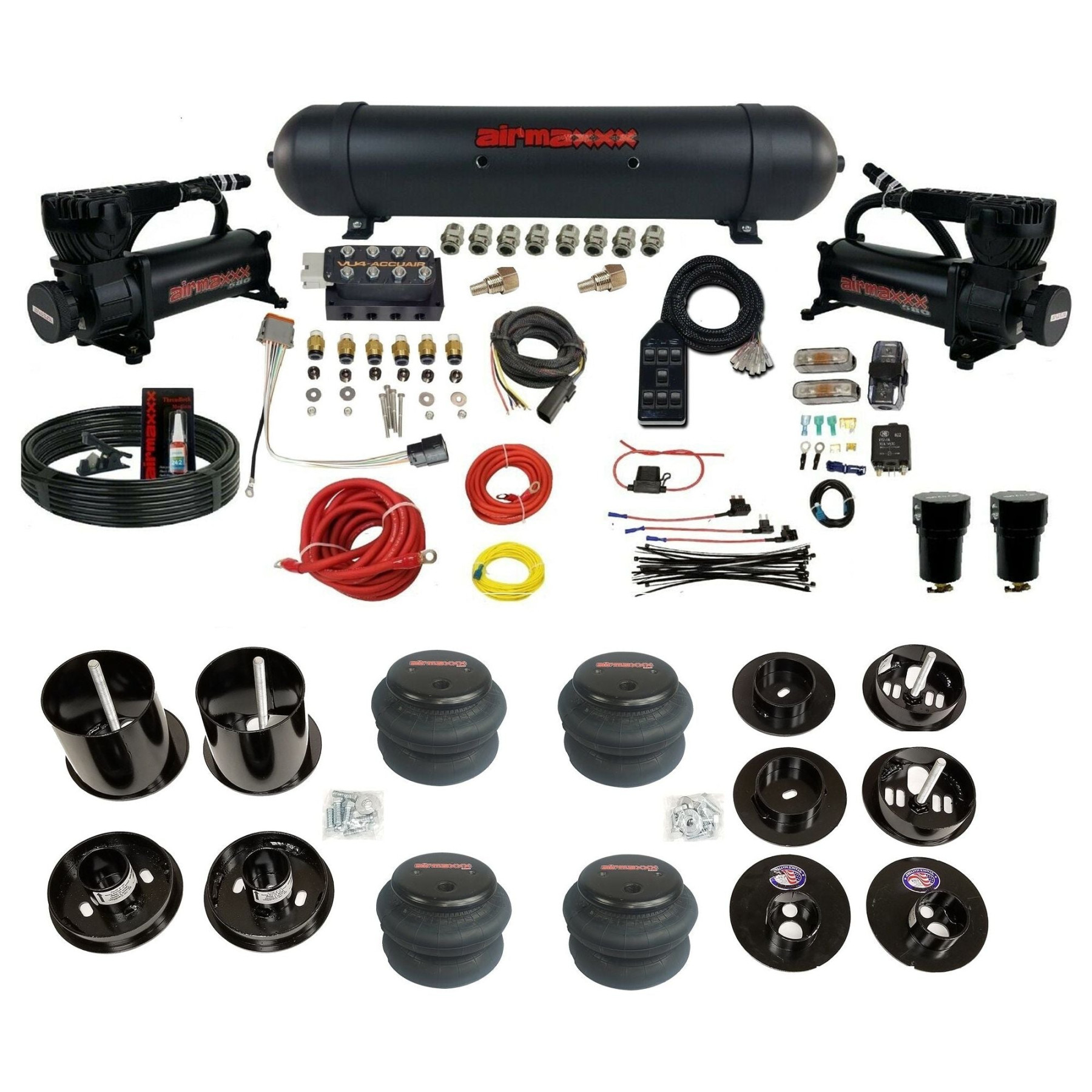 /" Black Air Suspension Kit w/Accuair VU Fits - Cadillac