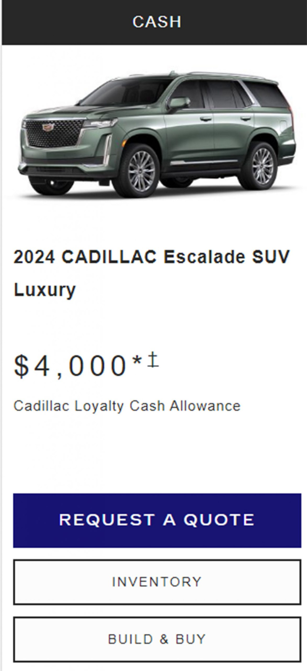 Cadillac Escalade Discount Offered For First Time In Three Years