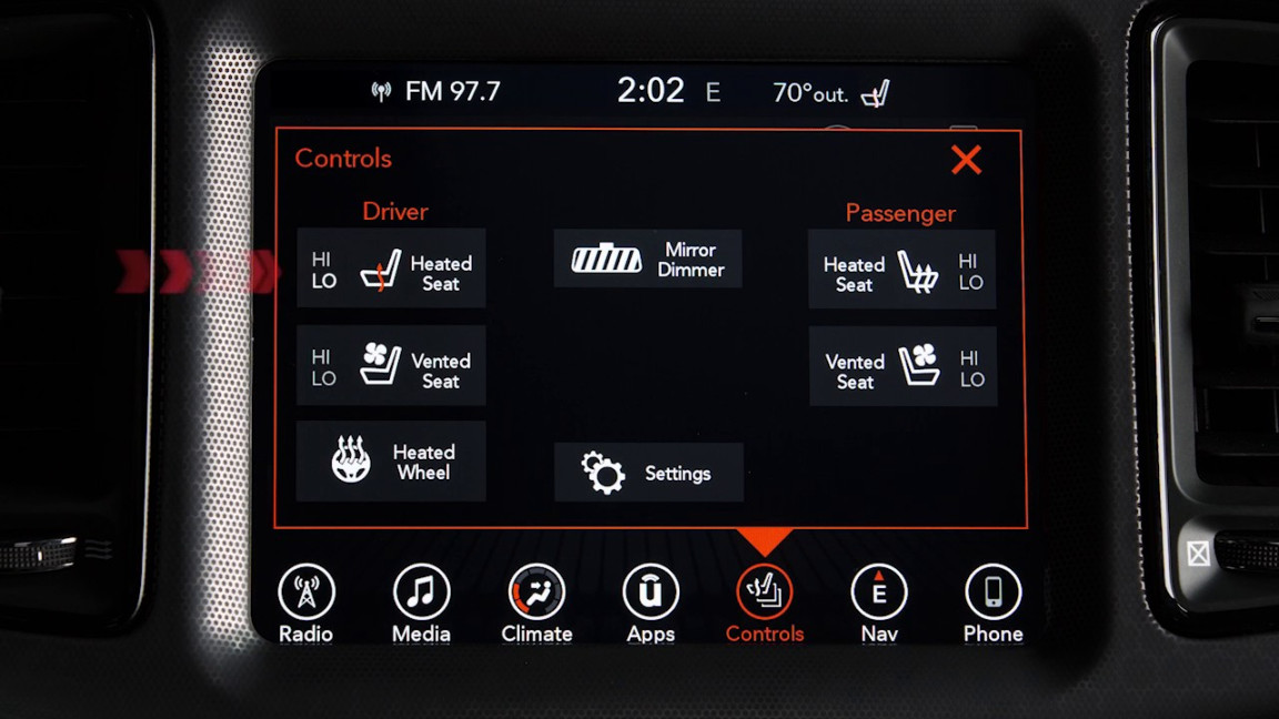 Heated/Vented Seats-Seat heaters and ventilated seats in  Dodge  Challenger